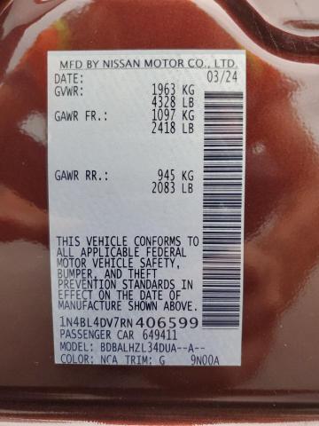 2024 NISSAN ALTIMA SV - 1N4BL4DV7RN406599