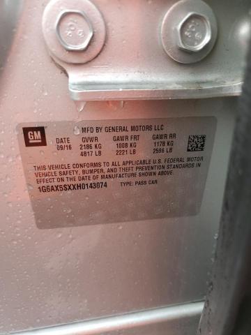 2017 CADILLAC CTS LUXURY 1G6AX5SXXH0143074