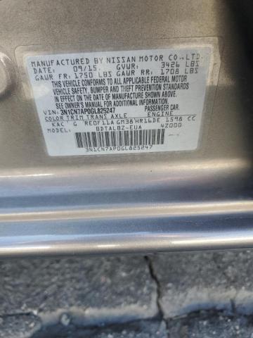 2016 NISSAN VERSA S 3N1CN7AP0GL825247