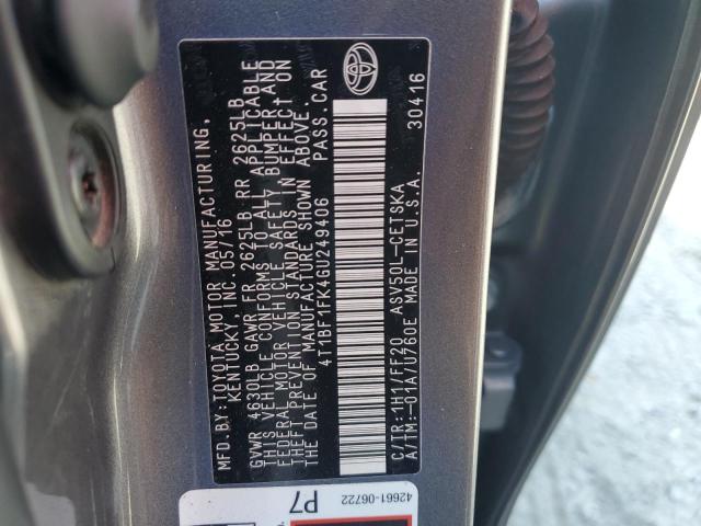 2016 TOYOTA CAMRY LE - 4T1BF1FK4GU249406