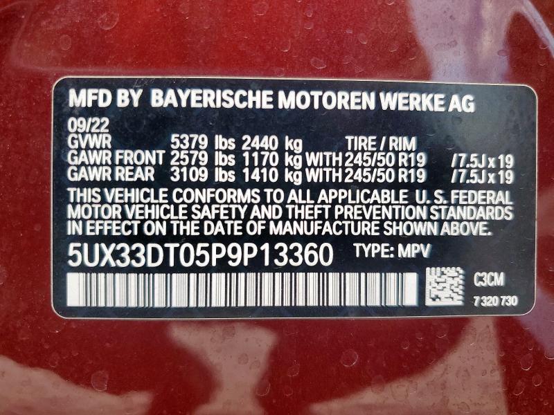 2023 BMW X4 XDRIVE3 5UX33DT05P9P13360