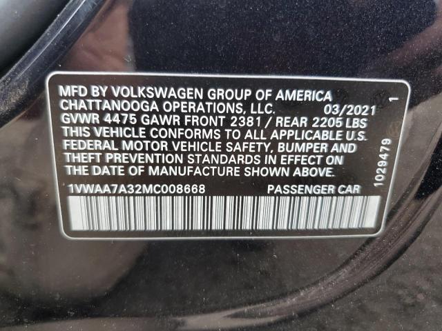 2021 VOLKSWAGEN PASSAT S #3287605013