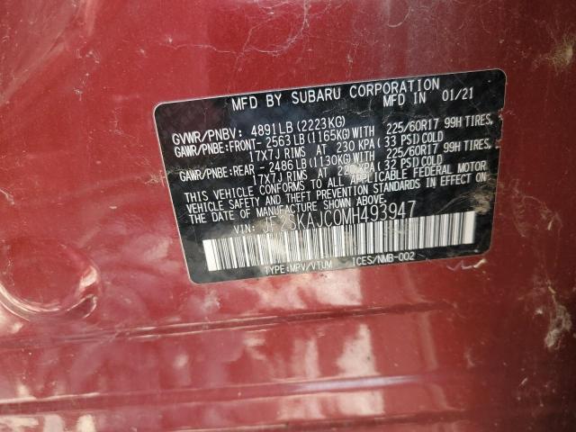 2021 SUBARU FORESTER PREMIUM JF2SKAJC0MH493947