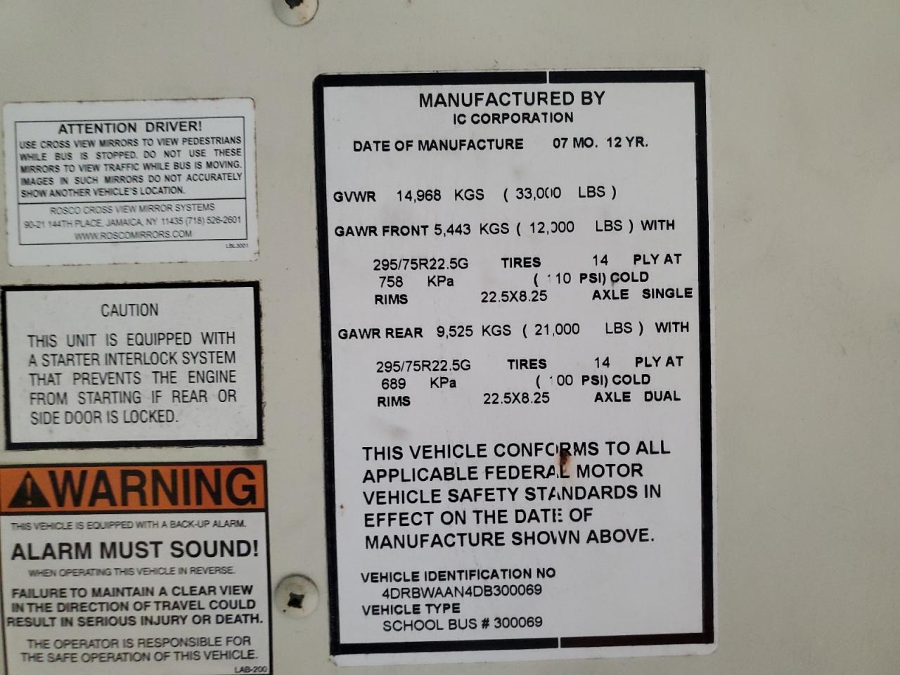 Lot #3257119222 2013 IC CORPORATION RE SERIES SCHOOL