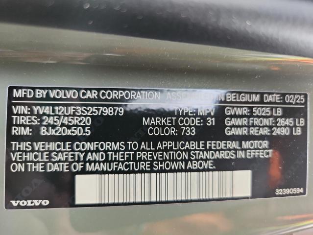 2025 VOLVO XC40 ULTRA YV4L12UF3S2579879