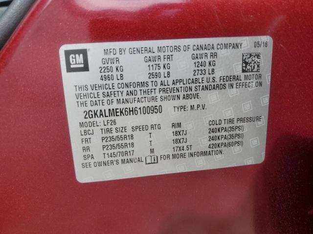 2017 GMC TERRAIN SL 2GKALMEK6H6100950