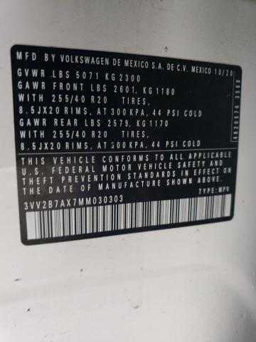 2021 VOLKSWAGEN TIGUAN SE 3VV2B7AX7MM030303