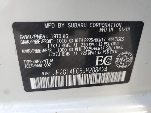 2018 SUBARU CROSSTREK JF2GTAEC5JH288424