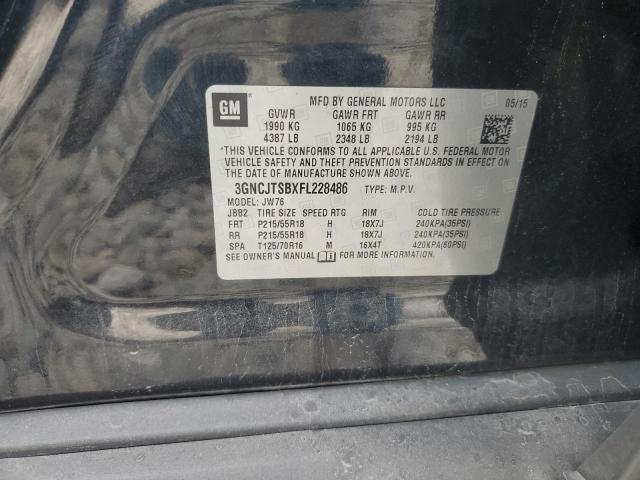 2015 CHEVROLET TRAX LTZ 3GNCJTSBXFL228486