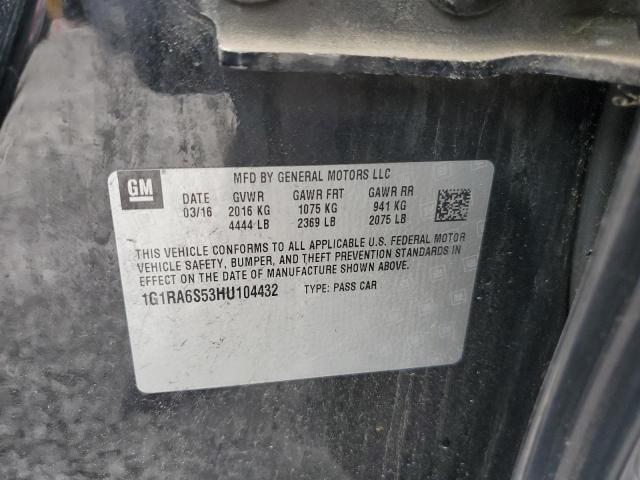 2017 CHEVROLET VOLT LT 1G1RA6S53HU104432