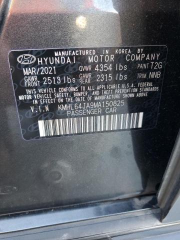 2021 HYUNDAI SONATA SEL KMHL64JA9MA150825