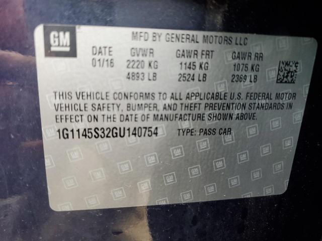 2016 CHEVROLET IMPALA LTZ 1G1145S32GU140754