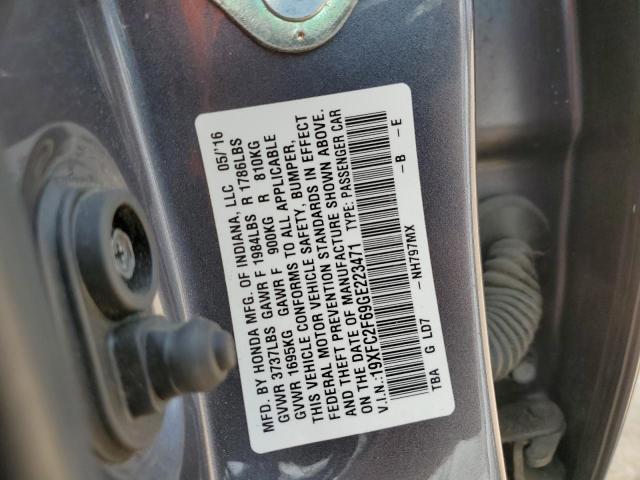 2016 HONDA CIVIC LX 19XFC2F69GE223471