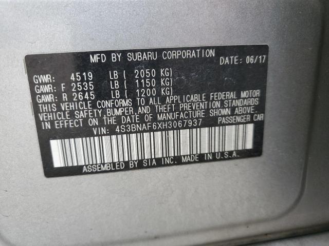 2017 SUBARU LEGACY 2.5 4S3BNAF6XH3067937