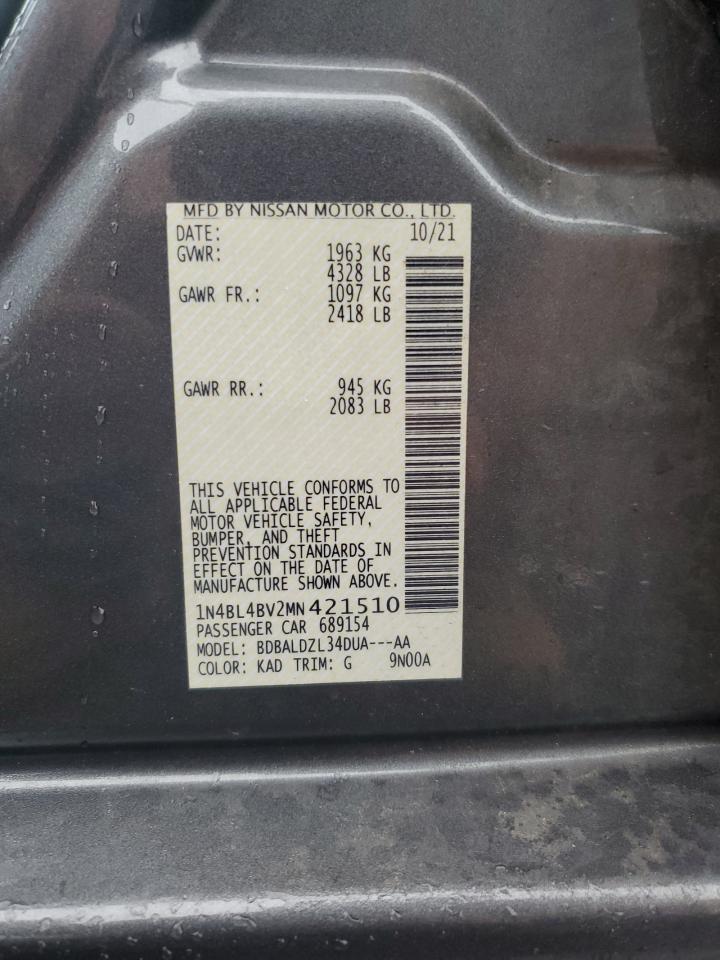 Lot #3311675237 2021 NISSAN ALTIMA S