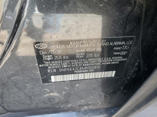 2021 HYUNDAI SONATA N L 5NPEK4JC8MH105815