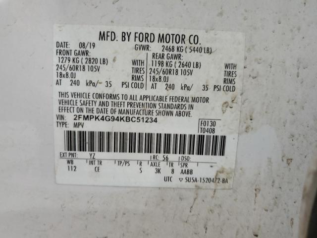 2019 FORD EDGE SE 2FMPK4G94KBC51234