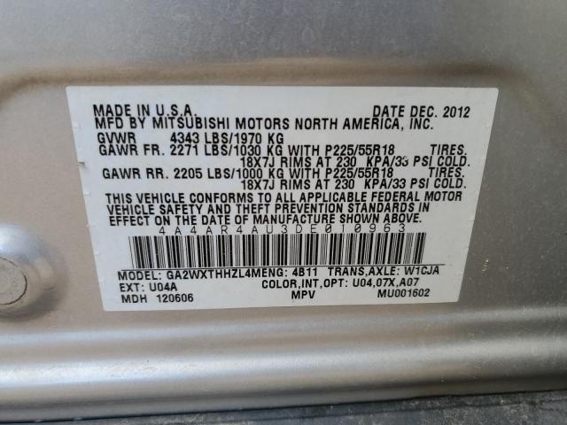 2013 MITSUBISHI OUTLANDER SPORT SE - 4A4AR4AU3DE010963