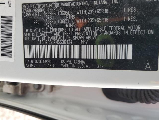 2021 TOYOTA HIGHLANDER - 5TDHZRBH7MS536124