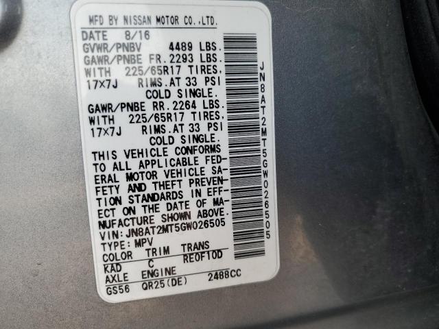 2016 NISSAN ROGUE S JN8AT2MT5GW026505