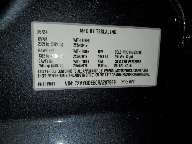 2024 TESLA MODEL Y - 7SAYGDEE0RA287929