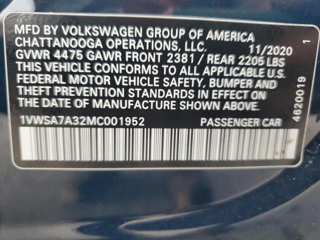 2021 VOLKSWAGEN PASSAT SE 1VWSA7A32MC001952