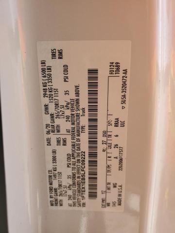 2020 FORD F150 SUPER CAB 1FTEX1EB5LFC09222
