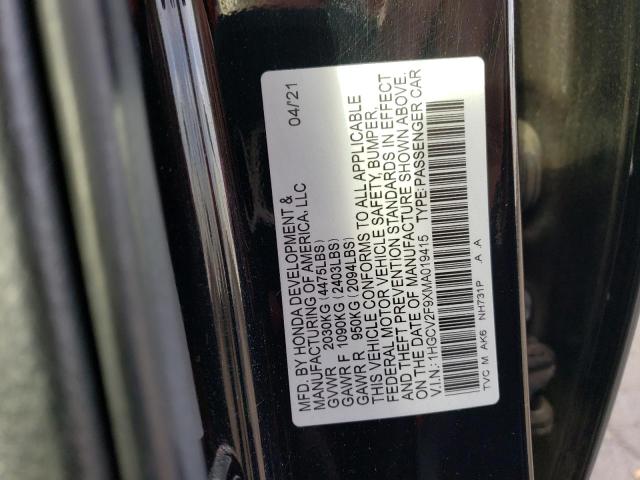 2021 HONDA ACCORD TOURING - 1HGCV2F9XMA019415