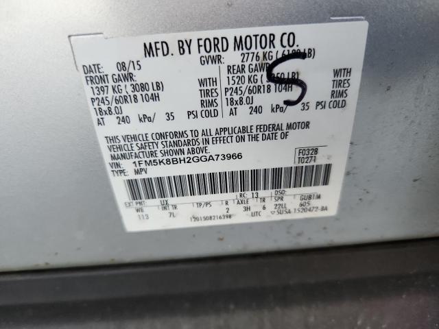 2016 FORD EXPLORER 1FM5K8BH2GGA73966