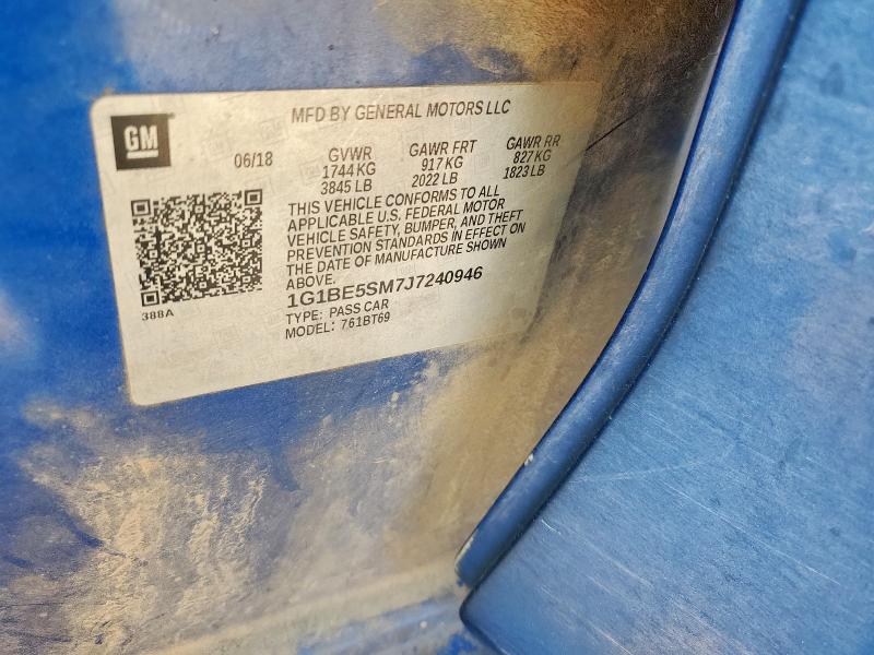 2018 CHEVROLET CRUZE LT 1G1BE5SM7J7240946