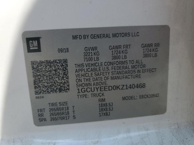 2019 CHEVROLET SILVERADO K1500 RST 1GCUYEED0KZ140468