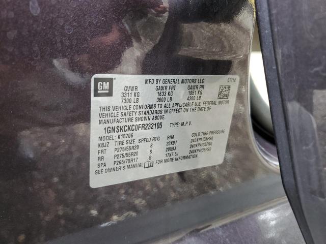 2015 CHEVROLET TAHOE K150 1GNSKCKC0FR232105