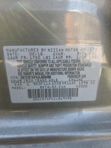 2018 NISSAN VERSA S 3N1CN7AP4JL869498