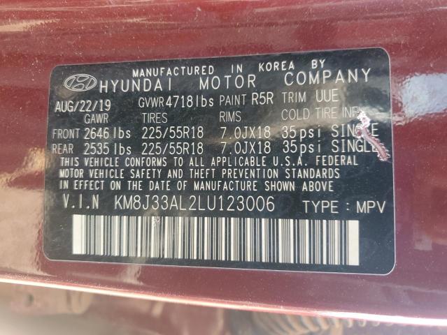 2020 HYUNDAI TUCSON LIMITED KM8J33AL2LU123006