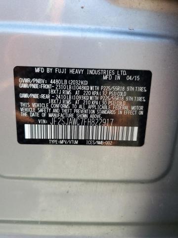 2015 SUBARU FORESTER 2.5I TOURING JF2SJAWC7FH822917