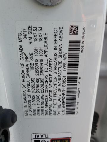 2017 HONDA CR-V EXL 2HKRW2H89HH638581