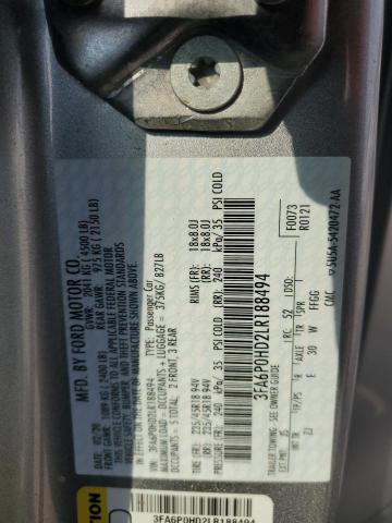2020 FORD FUSION SE - 3FA6P0HD2LR188494