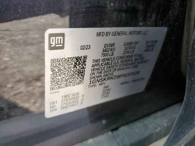 2023 CHEVROLET TAHOE K1500 RST 1GNSKRKD9PR297029