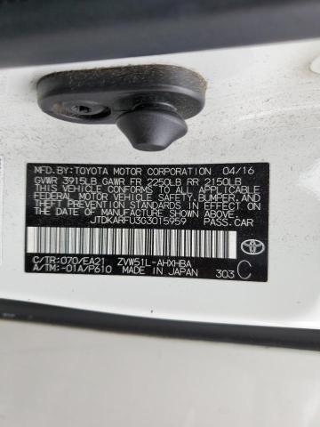 2016 TOYOTA PRIUS JTDKARFU3G3015959