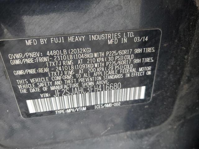 2015 SUBARU FORESTER 2 JF2SJAHC3FH416680
