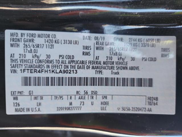 2019 FORD RANGER XL 1FTER4FH1KLA90213