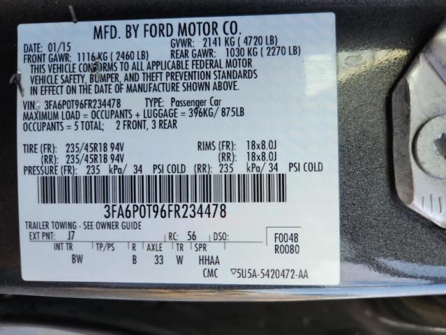 2015 FORD FUSION SE - 3FA6P0T96FR234478