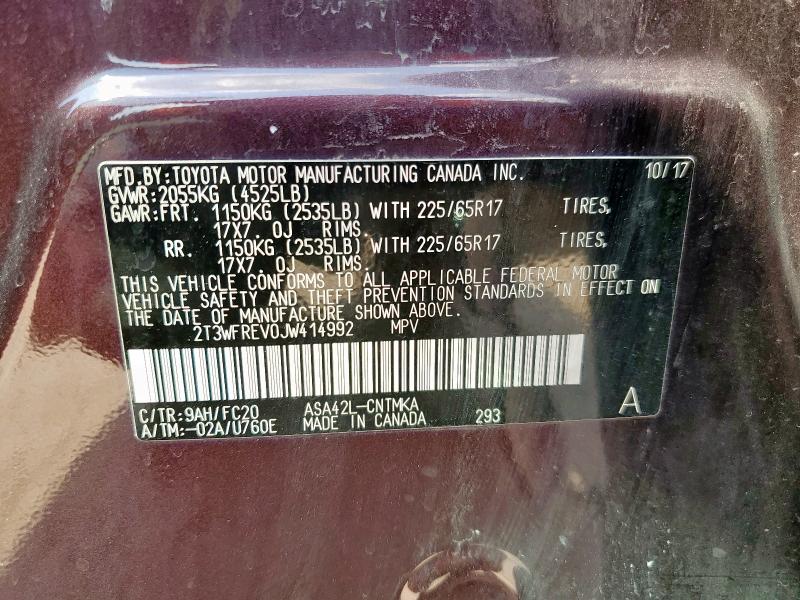 2018 TOYOTA RAV4 ADVEN 2T3WFREV0JW414992