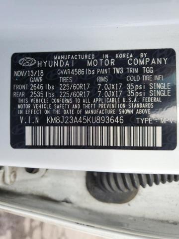 2019 HYUNDAI TUCSON SE KM8J23A45KU893646