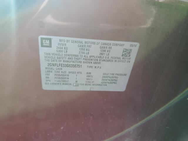 2016 CHEVROLET EQUINOX LT - 2GNFLFE33G6356751