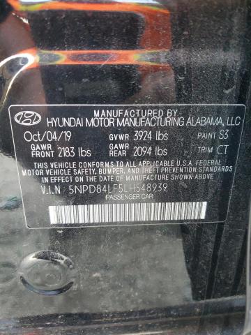 2020 HYUNDAI ELANTRA SE 5NPD84LF5LH548939