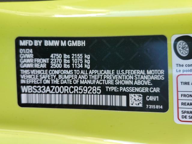 2024 BMW M4 COMPETI WBS33AZ00RCR59285