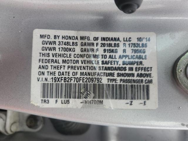 2015 HONDA CIVIC SE 19XFB2F70FE209792