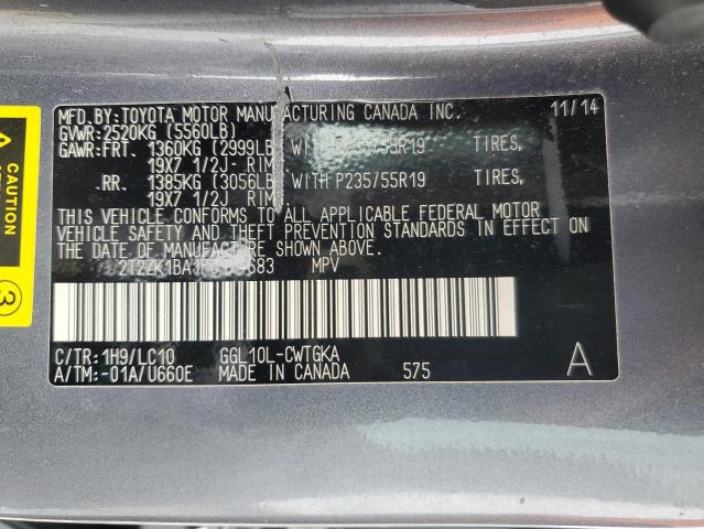 2015 LEXUS RX 350 2T2ZK1BA1FC174683