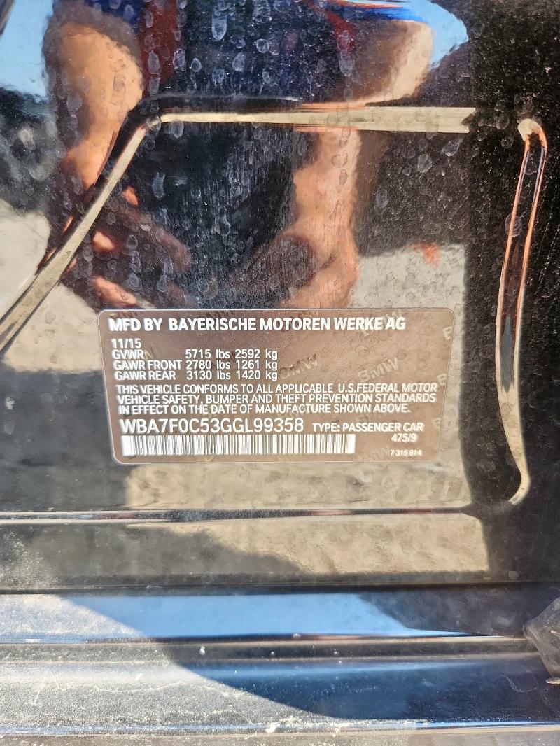 2016 BMW 750 I - WBA7F0C53GGL99358